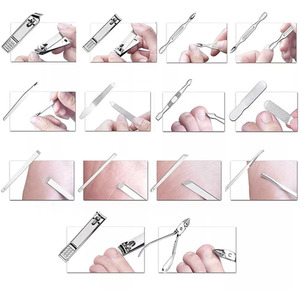 19 in 1 Set Stainless Steel Manicure Set - White by ATS