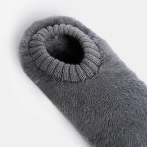 Mens Teddy Marl Fleece Anti Slip Thick Warm Slipper Socks - Charcoal Grey / M/L - UK 9-10 by OHS