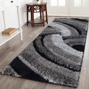 Modern Soft Swirl Shimmer Shaggy Area Rugs by Desire Rugs