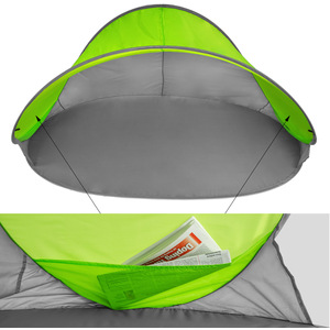 Beach Tent Jasmin - Grey & Green by Tectake