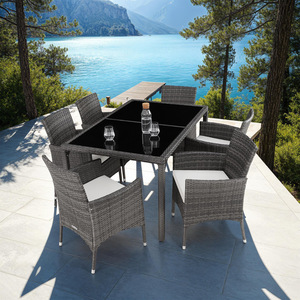 Rattan Garden Furniture Set 61 With Protective Cover by tectake