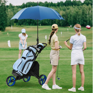 3 Wheel Golf Push Pull Cart - Blue by Costway