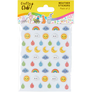 Pack of 2 Weather Stickers - Multicolour by Crafty Club