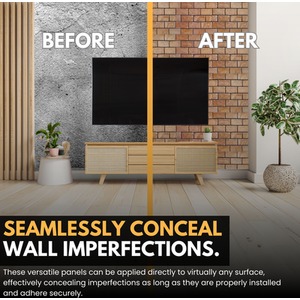 3D Wall Panels (96x48 cm) PVC Cladding Panel Rustic Brick Effect by NOVECRAFTO