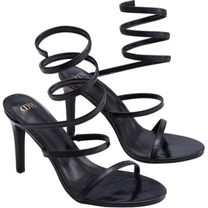 Spiral Ankle-Wrap Stiletto Sandals by komore