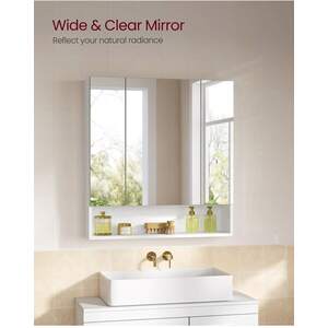 VASAGLE Bathroom Mirror Cabinet - White by VASAGLE