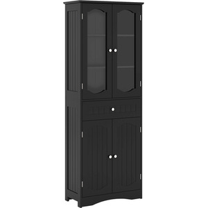 160cm Tall Bathroom Storage Cabinet - Black by Costway
