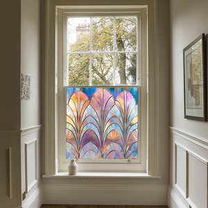 Vazzola Art Deco Stained Glass Privacy Window Film by Creative Printing