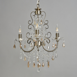Madonna 3 Light Dual Mount Chandelier with Bulbs - Antique Brass by Litecraft