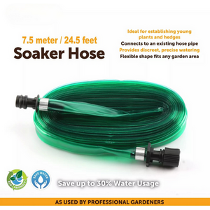 Flat Soaker Hose Pipe - Green / 7.5m by Garden Mile