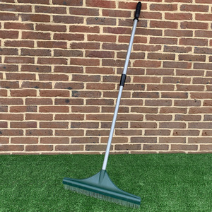 Artificial Grass Brush Garden Lawn Rake with Telescopic Handle - Green by Selections