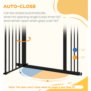 Dog Gate Pressure Fit Pet Safety Barrier - White / Metal Plastic / 74 - 87 cm by PawHut