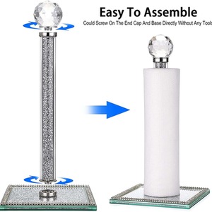 Crushed Jewel Diamante Kitchen Towel Holder - Silver / Kitchen Towel Holder by Eye on Elegance Eaglewiz