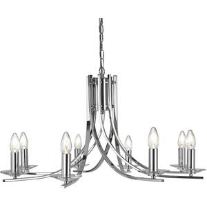 Ascona 8 Light Chandelier Chrome Finish, E14 - Chrome