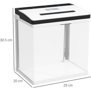 PawHut Glass Aquarium with Filter LED Lighting Water Pump - White / 2.5W by PawHut