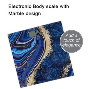 Marble Print Electronic Body Scale - Blue