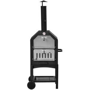Outsunny Charcoal 2 Tier Freestanding Pizza Oven - Black by Outsunny