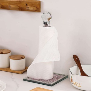 Crushed Jewel Diamante Kitchen Towel Holder - Silver / Kitchen Towel Holder by Eye on Elegance Eaglewiz