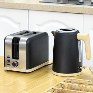 HOMCOM 1.7L Fast Boil Kettle and 2 Slice Toaster Set Sleek and Modern Design - Black by HOMCOM