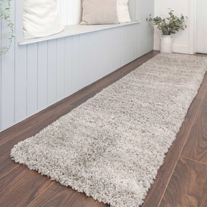 Super Soft Silver Shaggy Living Area Rug by The Rug House