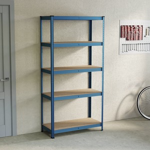 5 Tier Heavy Duty Adjustable Steel Garage Shelving Unit - 875kg Weight Capacity - Blue / 30cm by Vida Designs