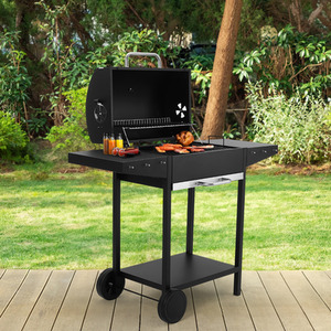 Outdoor Garden BBQ Charcoal Grill - Black / 40cm by Garden Sanctuary
