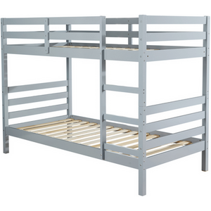 Home Source Hendon Childrens Wooden Single Bunk Bed - Grey by Home Source