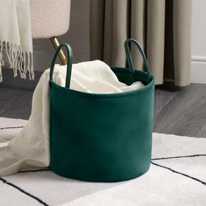 Velvet Storage Basket - Forest Green by OHS