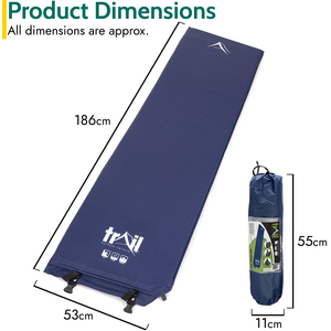 Single Self Inflating Camping Mat 3cm - Blue by Trail