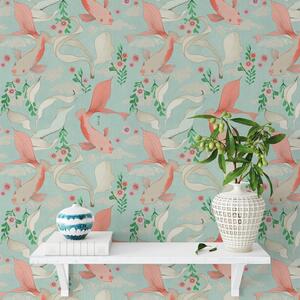 Non-Woven Koi Carp Wallpaper - Blue by Rasch