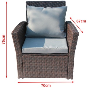 Rattan Garden Furniture Outdoor Set - Brown by BIRCHTREE