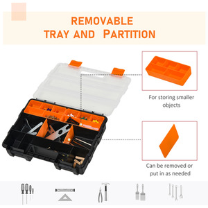 DURHAND DURHAND Set of 4 Plastic DIY Tool Storage Boxes - Orange and Black by DURHAND