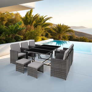 Malaga 641 Rattan Garden Furniture Set with Protective Cover by tectake