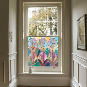 Idro Art Deco Stained Glass Privacy Window Film by Creative Printing Solutions