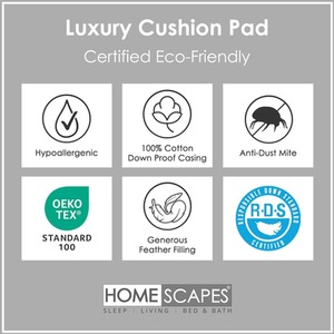 Homescapes Duck Feather Cushion Pad Insert - White / 80cm by Homescapes