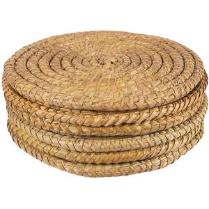 30cm Round Woven Palm Leaf Placemats Pack of 6 - Brown by Argon Tableware