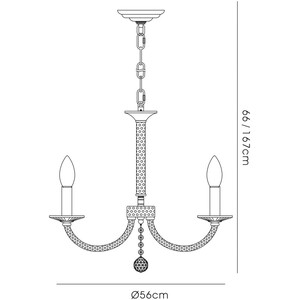 Elena Ceiling Pendant Chandelier 5 Light Polished Chrome, Crystal - Polished Chrome