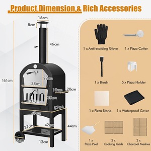 Portable Outdoor Pizza Oven - Black by Costway