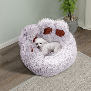 Cozy Bear Paw-Shaped Plush Dog Bed Cat Bed by Livingandhome