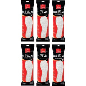 Thermal Fleece Shoe Insoles 1 Pair - White / 6 by Jump