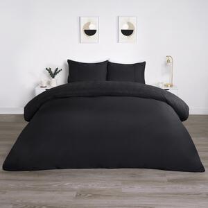 Filled Pinsonic Panel Duvet Cover Set - Black / Double by OHS