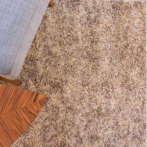Super Soft Natural Taupe Mottled Shaggy Area Rug by The Rug House