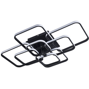 Square Black Frame Chandelier LED Ceiling Light - Black / 20cm / 160W by Livingandhome