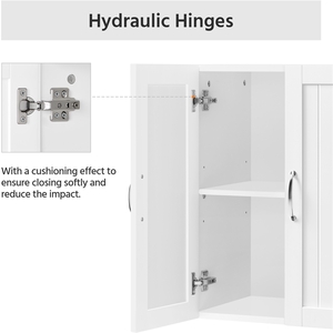 Wall Mount Cabinet with Adjustable Shelf - White by Yaheetech