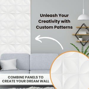 3D Wall Panels (50x50 cm) PVC Cladding Panel Geometric Convex Shape by NOVECRAFTO