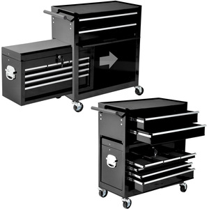 Tool Chest with 8 Drawers - Black by tectake