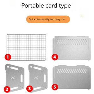 Outdoor Ultra-Light Foldable Multi-Purpose Firewood Stove - Silver