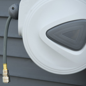 DURHAND Retractable Air Hose Reel - Grey by HOMCOM