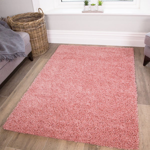 Soft Value Blush Pink Shaggy Area Rug by The Rug House