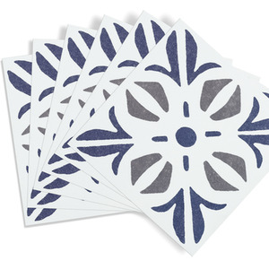 Cubia Blue Self-Adhesive Wall Tiles (6 Tiles) - Blue by d-c-fix